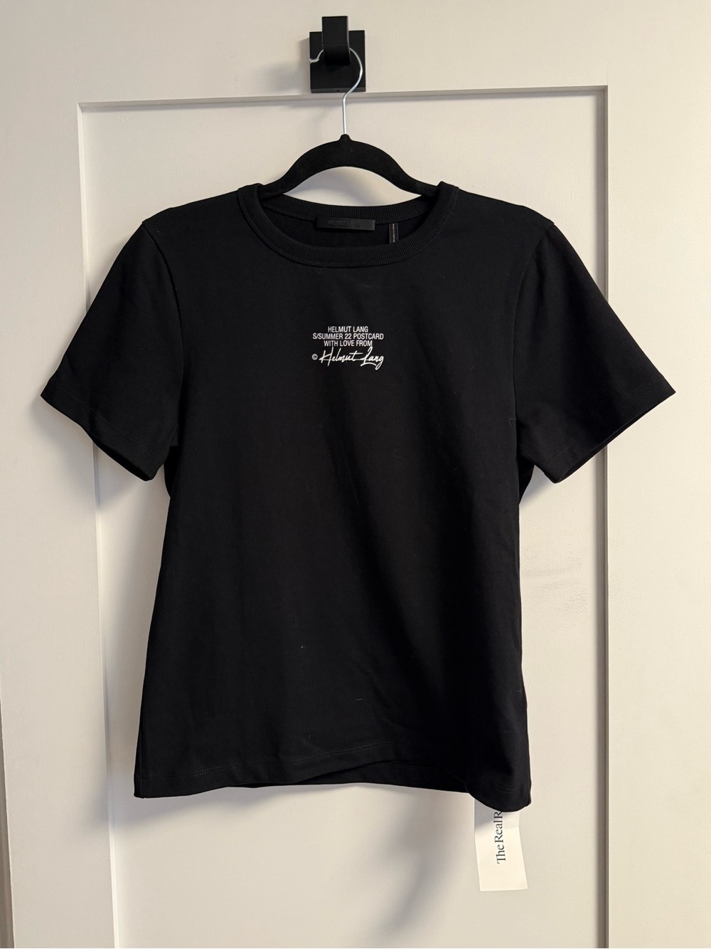 Helmut Lang Black Summer 22 Postcard with Love from Helmut Lang T Shirt